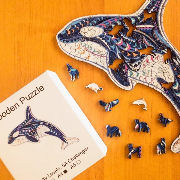 Delfin fa puzzle 1