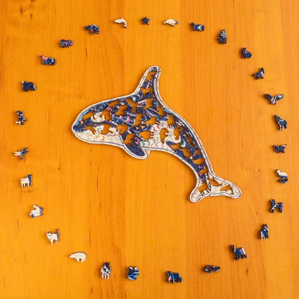 Delfin fa puzzle 3