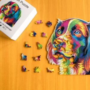 Színes kutya fa puzzle 1