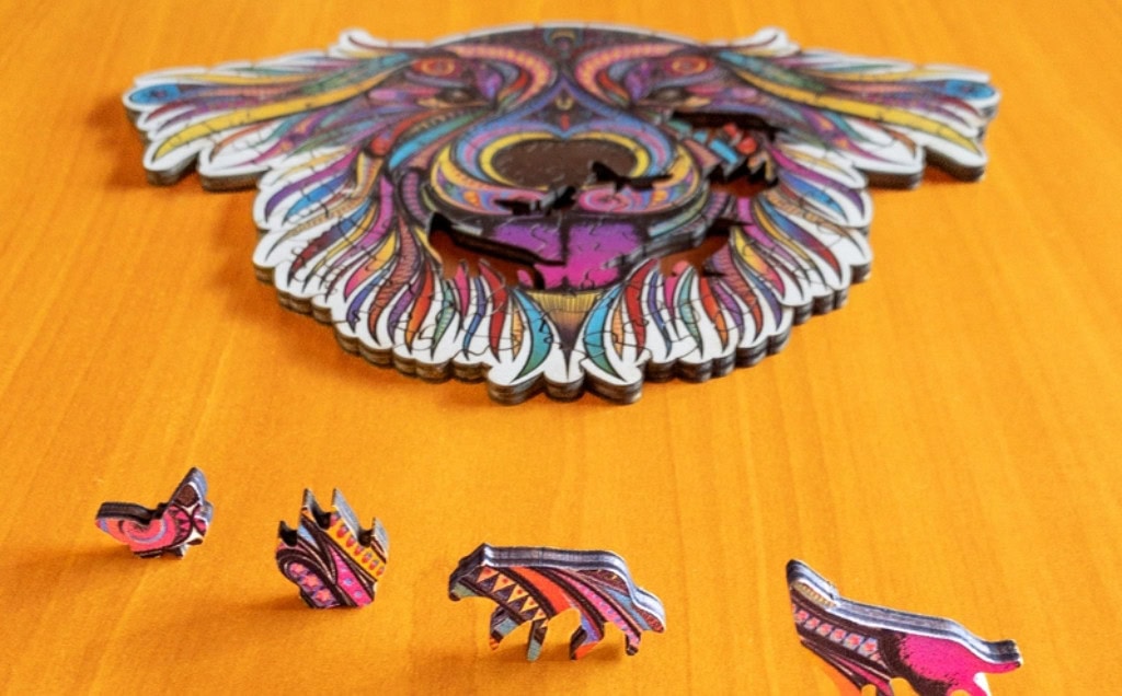 Fa puzzle állat formájú darabok