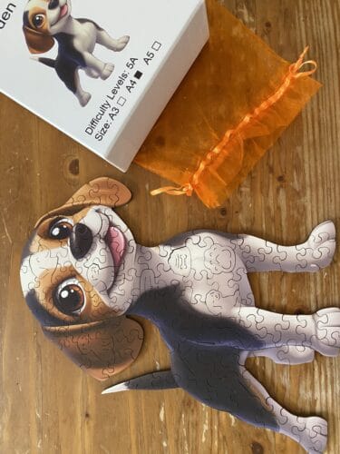 Játékos kiskutya fa puzzle photo review