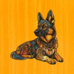 Német juhász fa puzzle 2