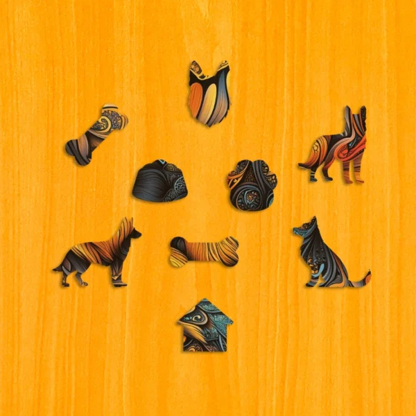 Német juhász fa puzzle 3