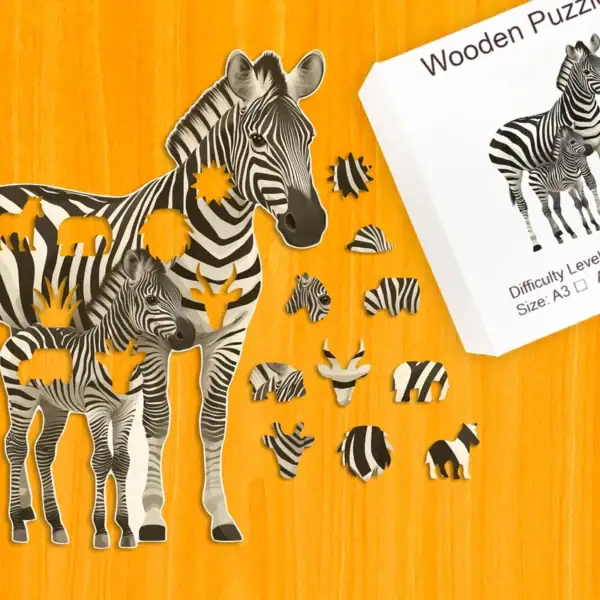 Vándorló zebra család fa puzzle - Image 1