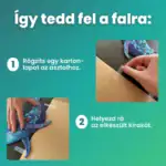Kartonlap rögzítése az asztolhoz, majd az elkészült kirakó ráhelyezése.