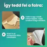 Egy másik kartonlappal lefedni, majd a kirakó megfordítása és az öntapadós fólia hátoldalának lehúzása.