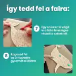 A fólió széleinek körbevágása sniccerrel, majd öntapadós gyurma felhelyezése a hátoldalra.
