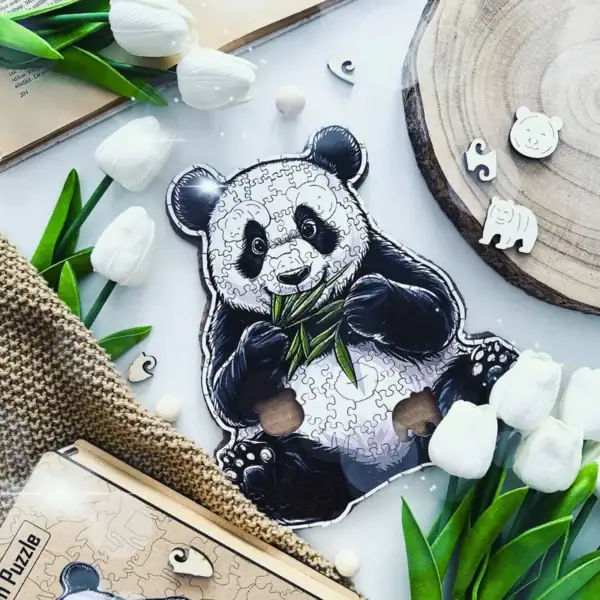 Éhes panda fa puzzle 4