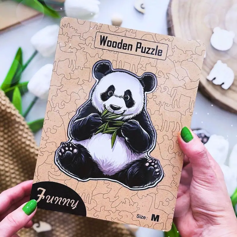 Éhes panda fa puzzle 5 Éhes panda fa puzzle 5