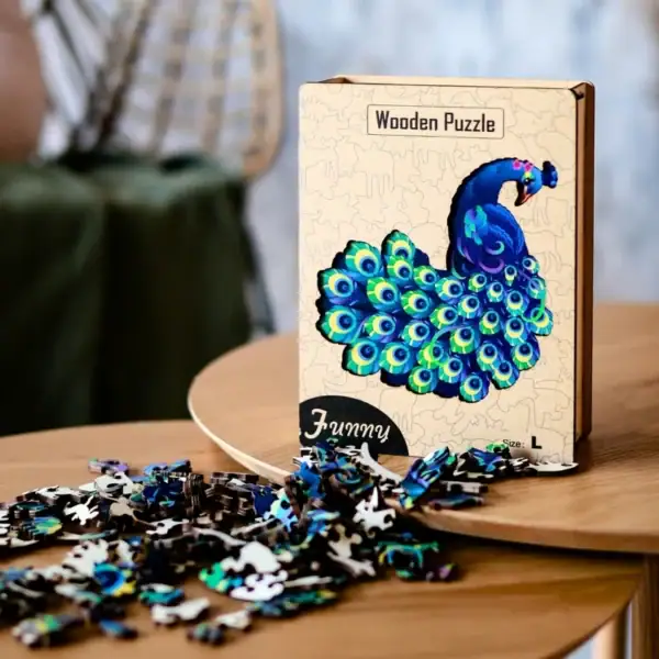 Fenséges páva fa puzzle 8
