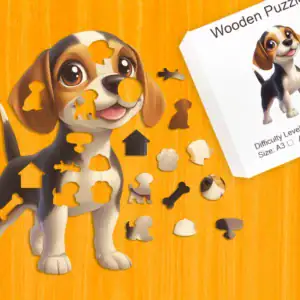 Játékos kiskutya fa puzzle 1