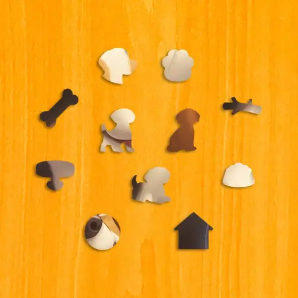 Játékos kiskutya fa puzzle 3