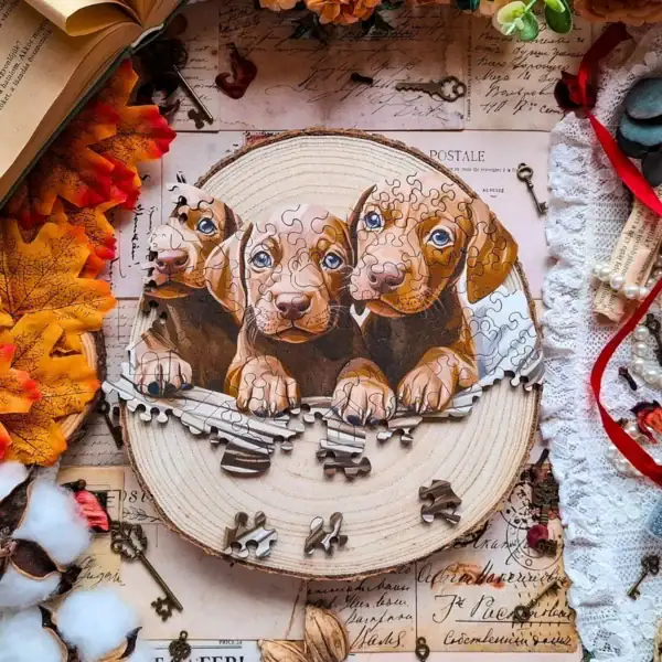 Kíváncsi vizsla kölykök fa puzzle 4