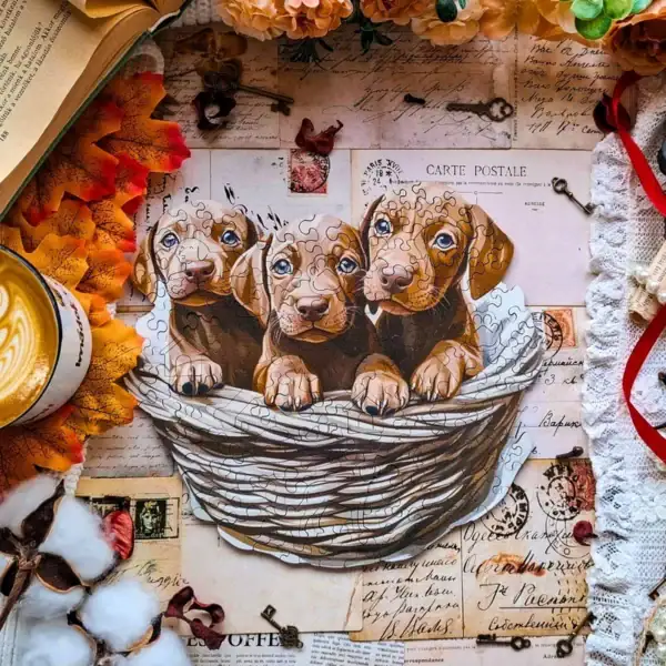 Kíváncsi vizsla kölykök fa puzzle 5
