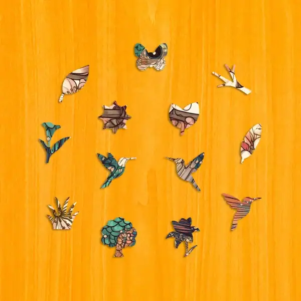 Kolibri virágzáskor fa puzzle 3