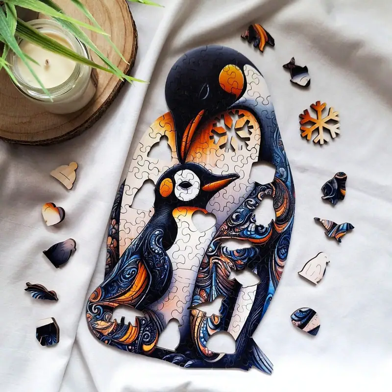 Ölelkező pingvin család fa puzzle 5 Ölelkező pingvin család fa puzzle 5