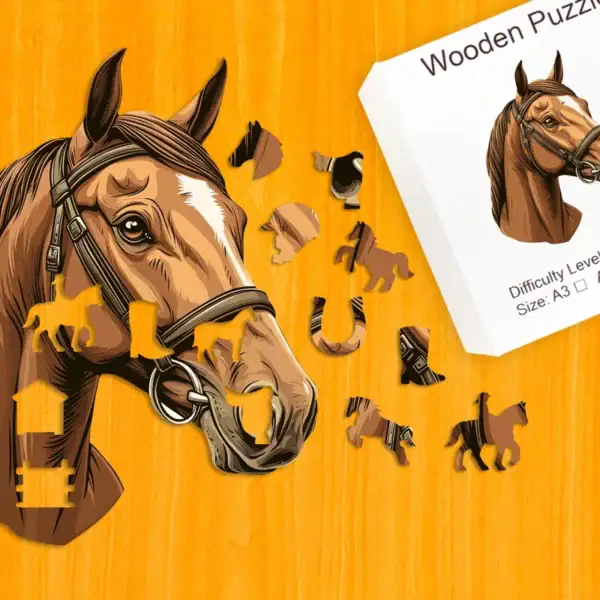 Szelíd ló fa puzzle 1