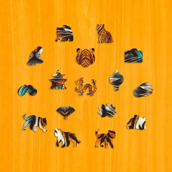 Fenséges tigris fa puzzle 3