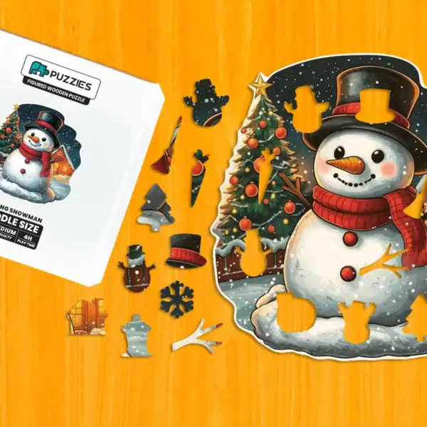 Mosolygós hóember fa puzzle 1