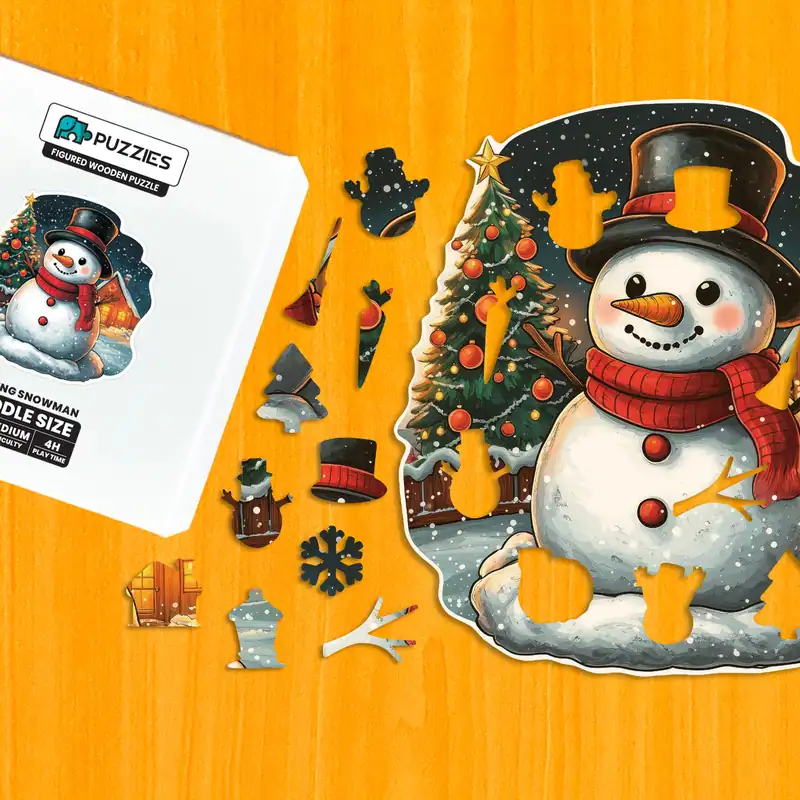 Mosolygós hóember fa puzzle 1