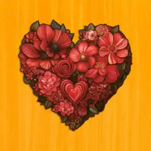 Romantikus virágszív fa puzzle 2