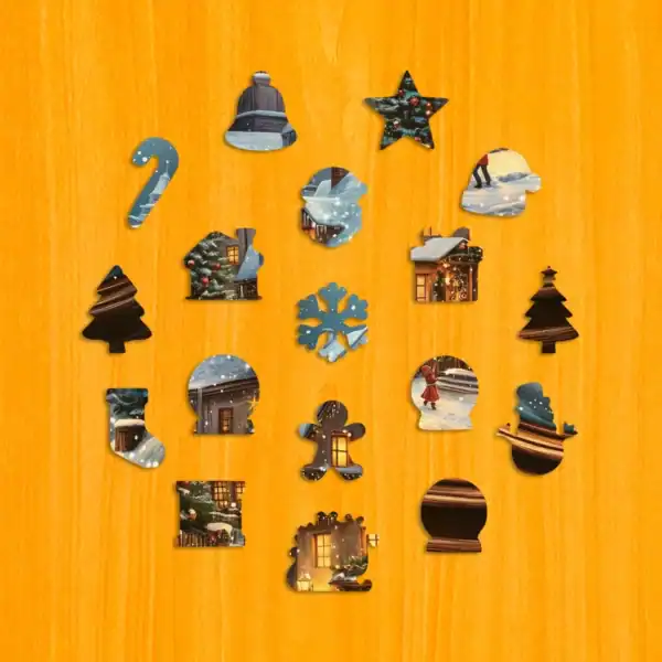 Üvegbe zárt ünnep fa puzzle 3